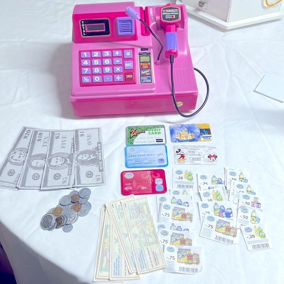zillionz Toys Kids Pink Purple Cash Register With Scanner And